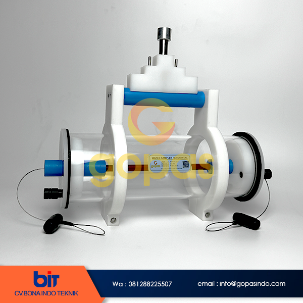Water Sampler Horizontal 2,2 Liter alat ambil sampling air, jual water sampler horizontal merek gopas kapasitas 2,2 liter